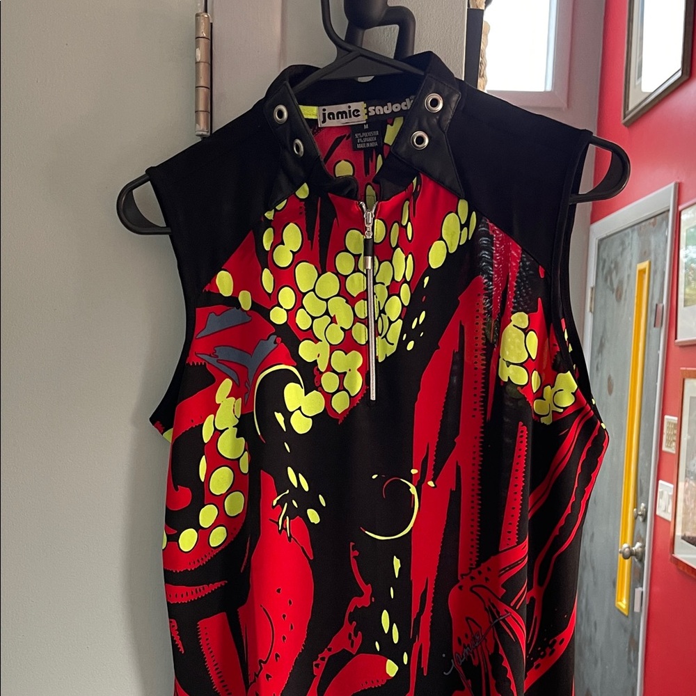 Jamie Sadock Black and Red Sleeveless Top